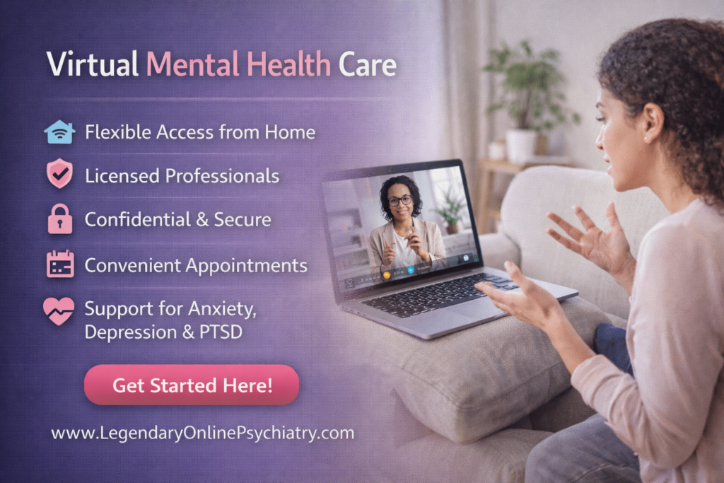 Virtual mental health care online therapy session